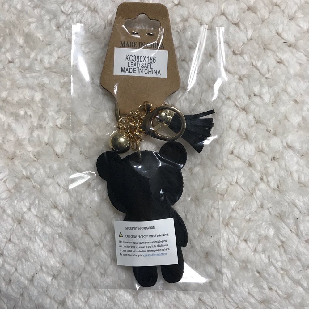 Rhinestone Panda Puffy Purse Charm Keychain - Picture 4 of 5